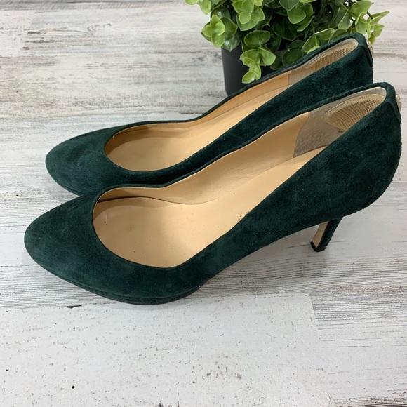 Ivanka Trump Shoes - Ivanka Trump High Heels Green Suede 9